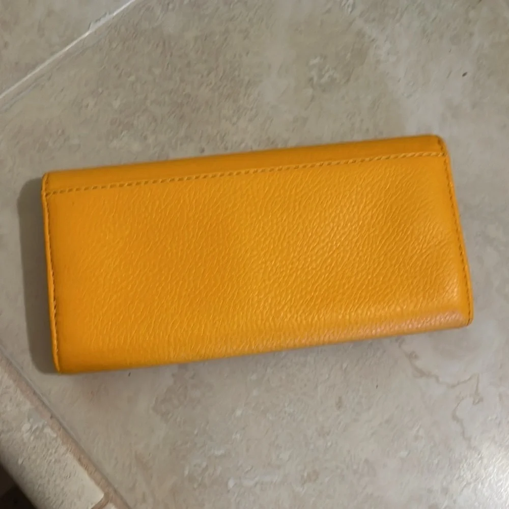 Michael Kors Mustard Wallet with Gold Logo - Picture 5 of 8
